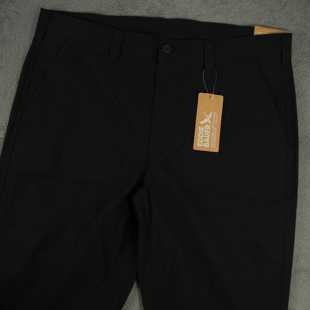 Eddie Bauer Mr Horizon Takeoff Chino Pants Men 36x34(37x34) Black Stretch Hiking
